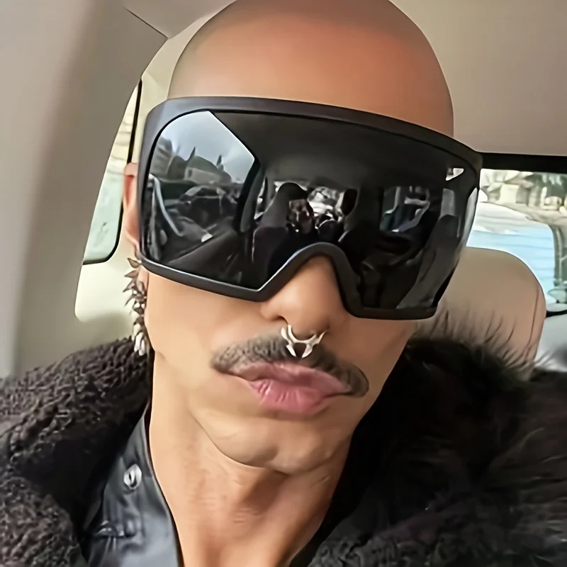 Outdoor Sport Gear - Oversized Sunglasses Men Wrap Anti Wind