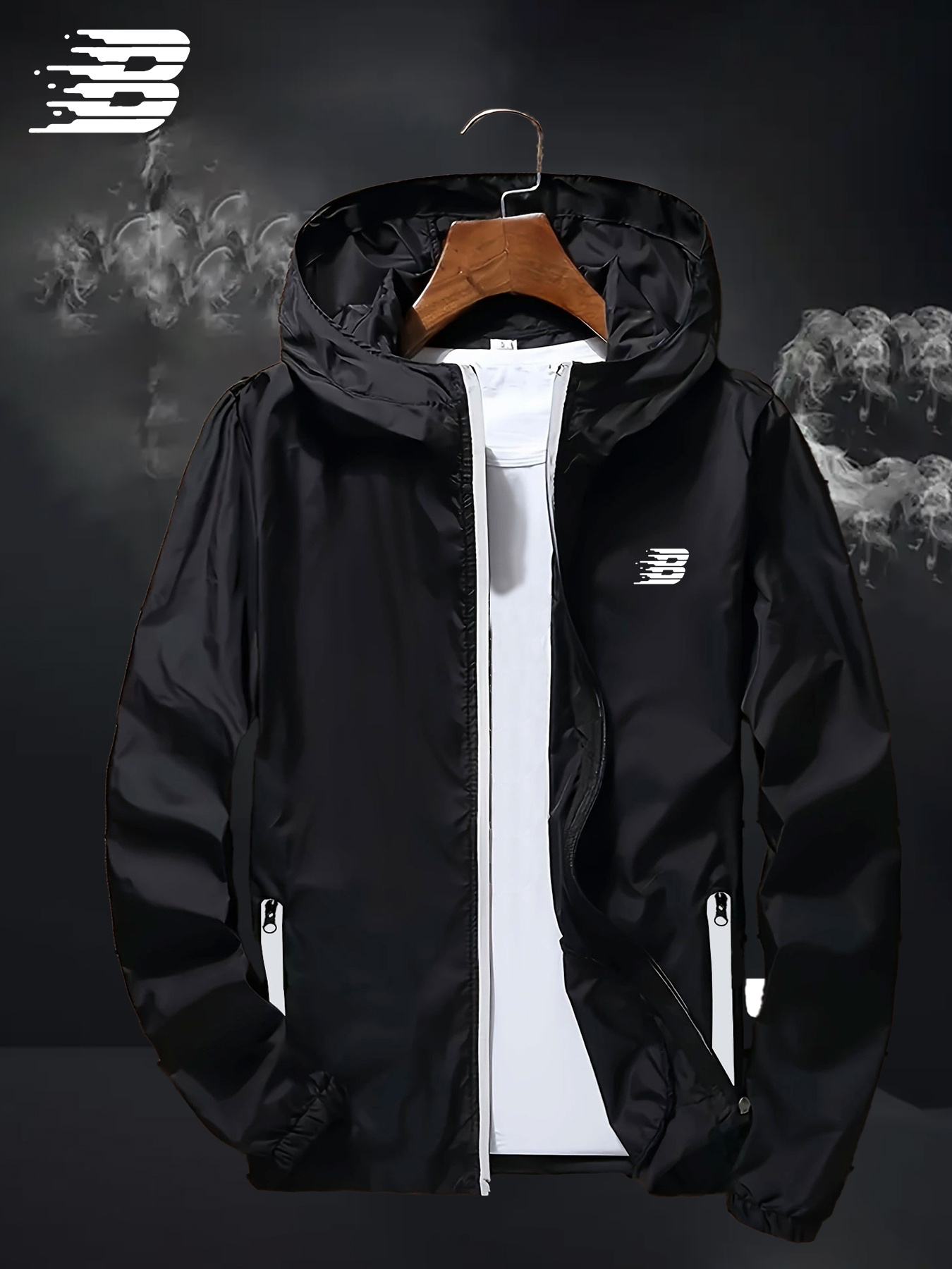 mens b logo hooded windbreaker - Outdoor Sport Windbreaker recensie en prijs