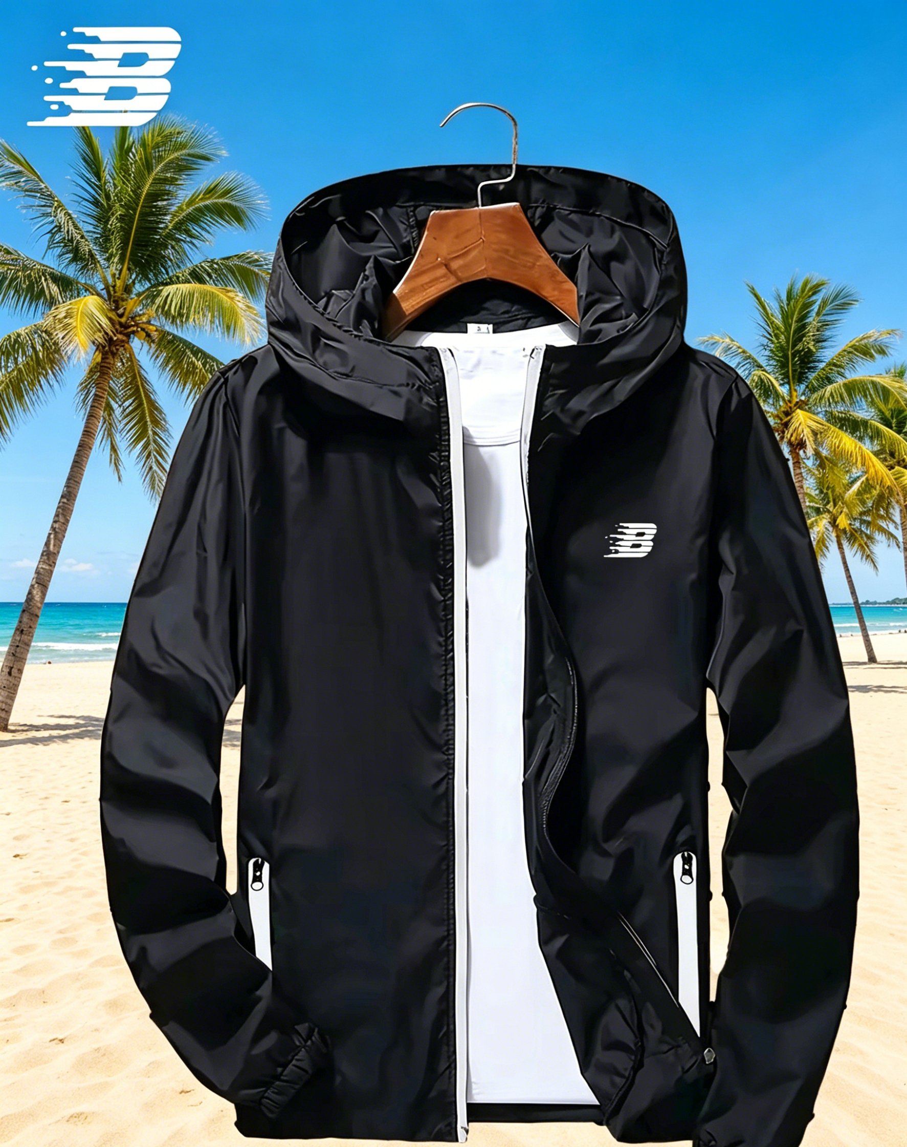 mens b logo hooded windbreaker - Outdoor Sport Windbreaker recensie en prijs