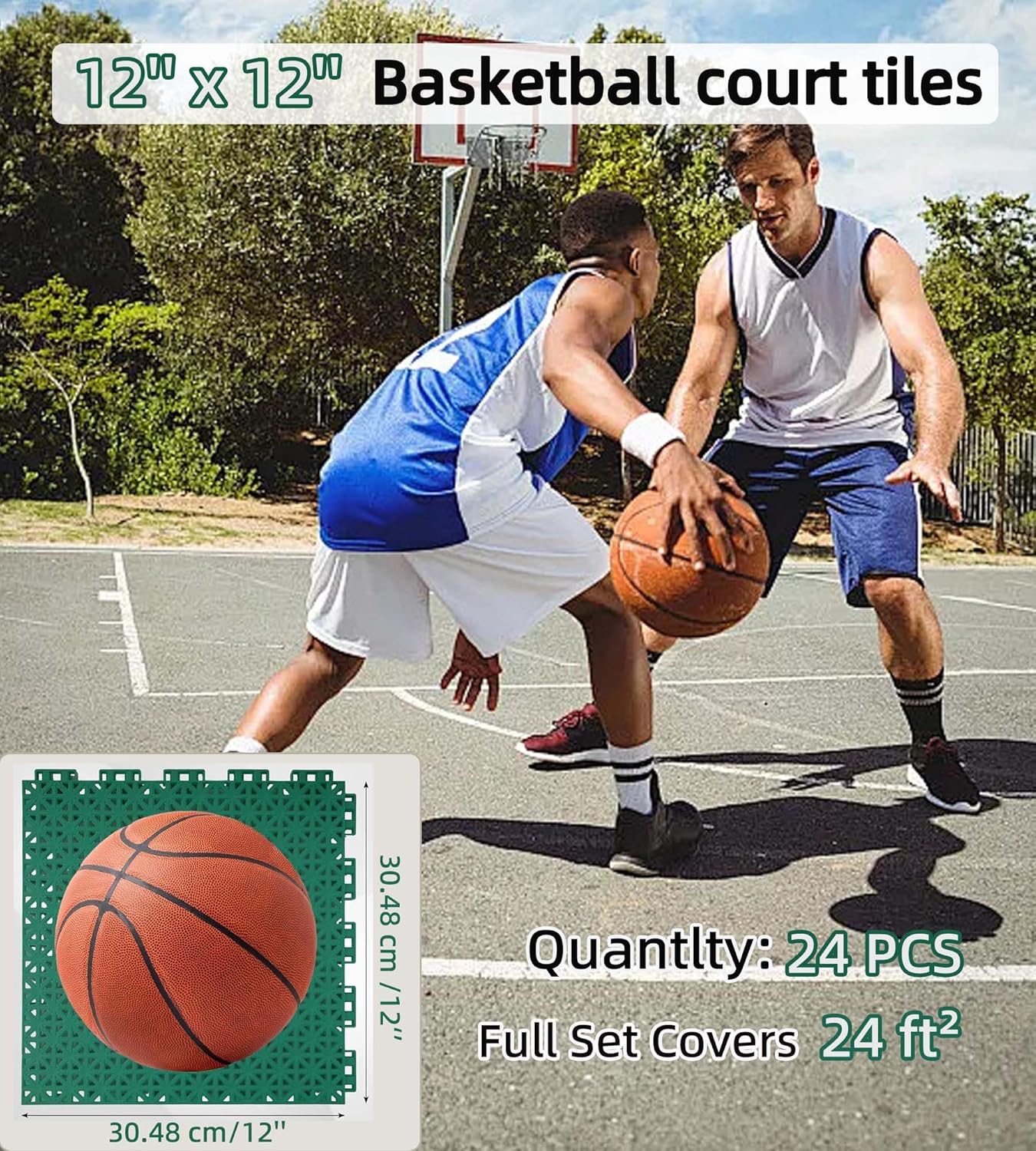 jxgzyy 24 PCS Basketball Court - Outdoor Sport Court Tiles recensie en prijs